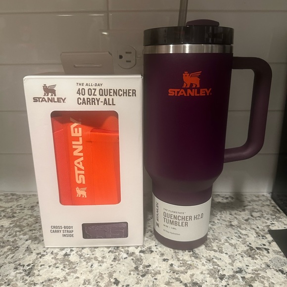 Stanley Purple Tumbler with Orange Carry-All bundle. All new!!!! - Picture 2 of 3